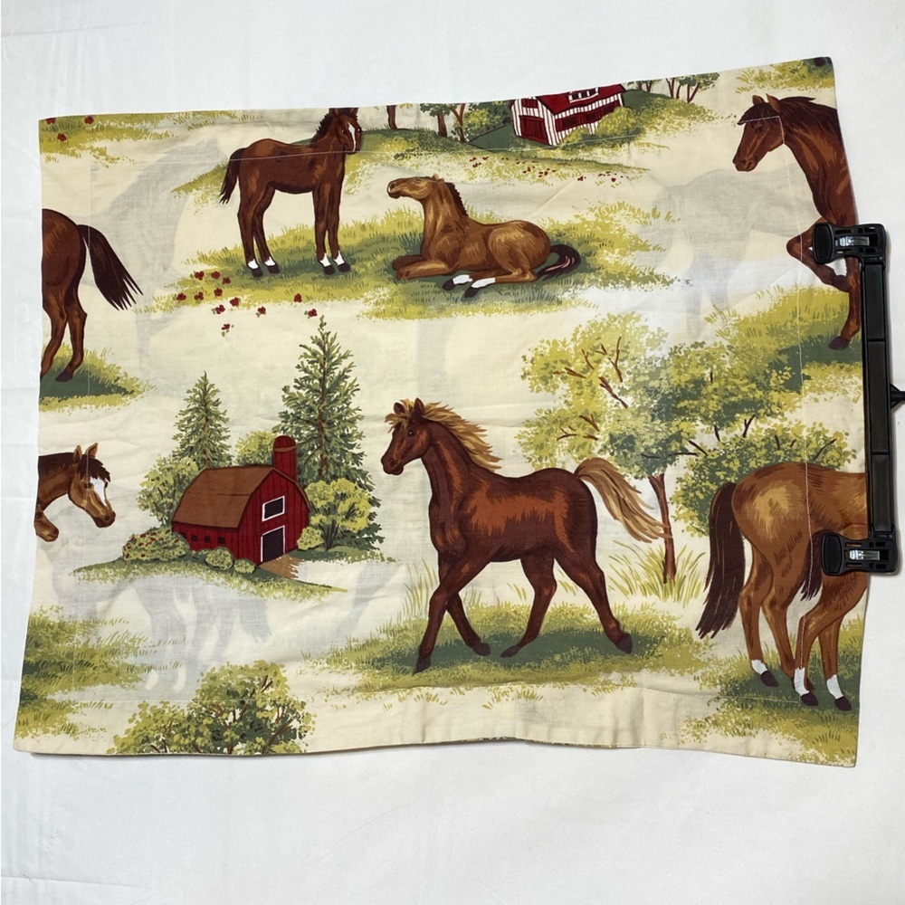 5/$35 Vintage Horse Print Pillow Case